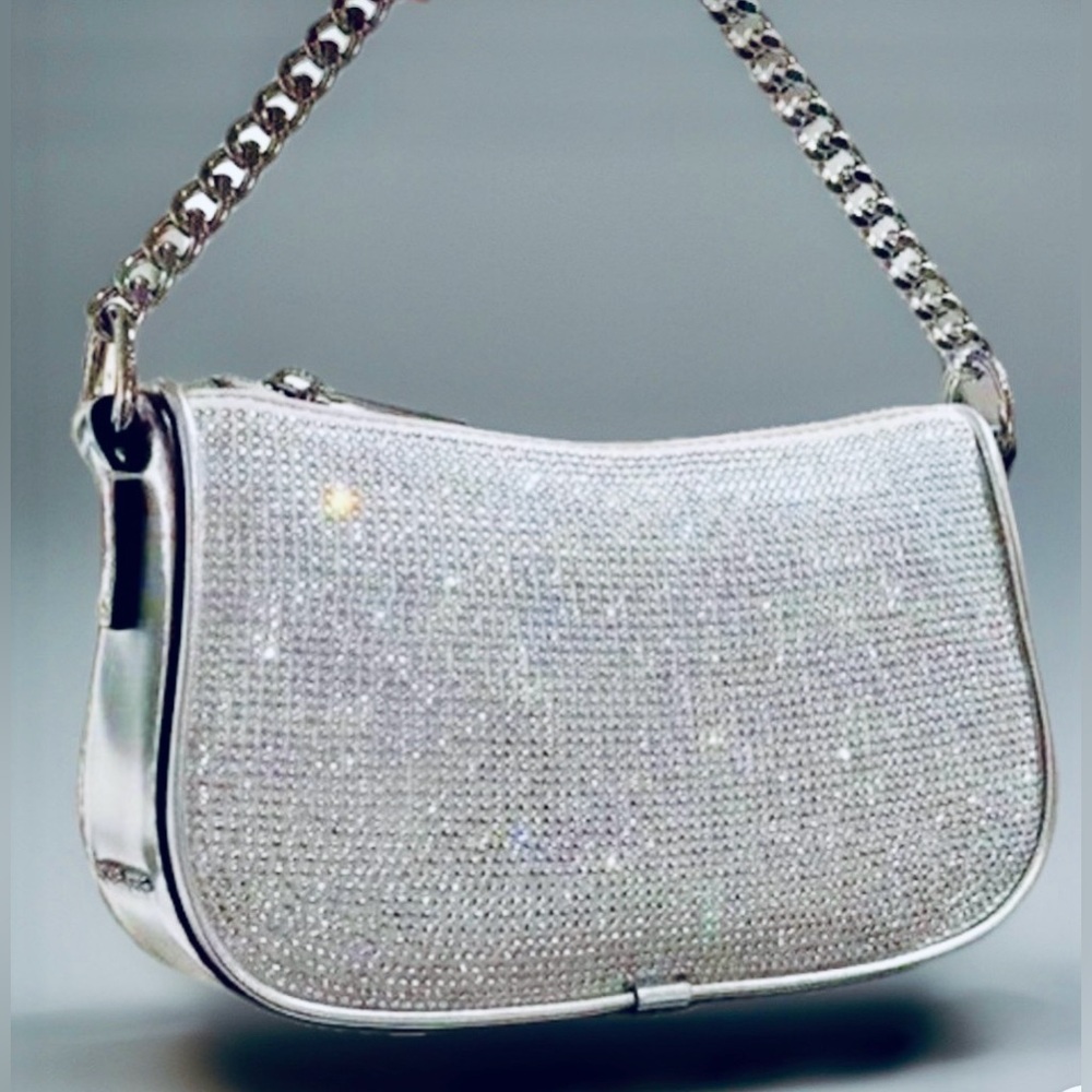 Michael Kors Carmela Small Silver
Sparkling Rhinestone Pouchette and Crossbody - Picture 4 of 10